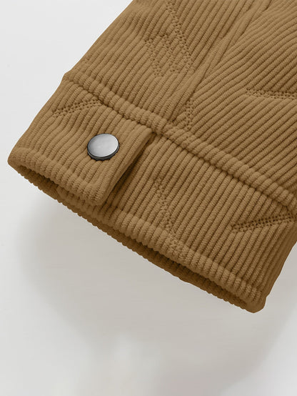 Warm-Lined Trucker Jacket — Snap Button Classic Fit Coat 6