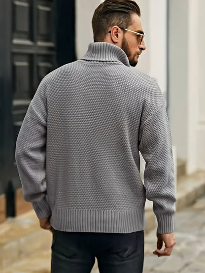 Ambrose Cable-Knit Turtleneck Sweater — Classic Cozy Fit 16