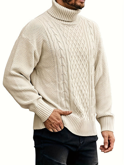 Ambrose Cable-Knit Turtleneck Sweater — Classic Cozy Fit 4