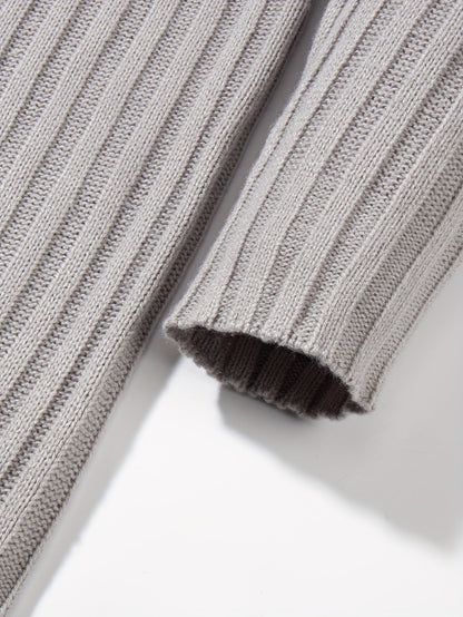 Ribbed Pullover Sweater — Relaxed High-Neck Comfort Knit 6