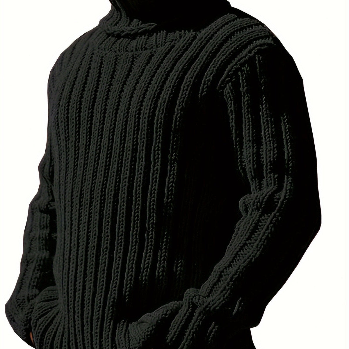 Ribbed Pullover Sweater — Relaxed High-Neck Comfort Knit 11