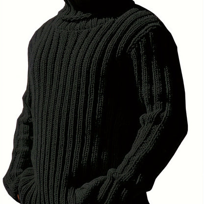Ribbed Pullover Sweater — Relaxed High-Neck Comfort Knit 11