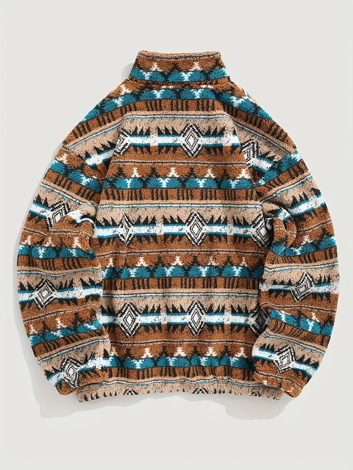 Heritage Half-Zip Pullover — Cozy Geometric Knit with Pocket 3