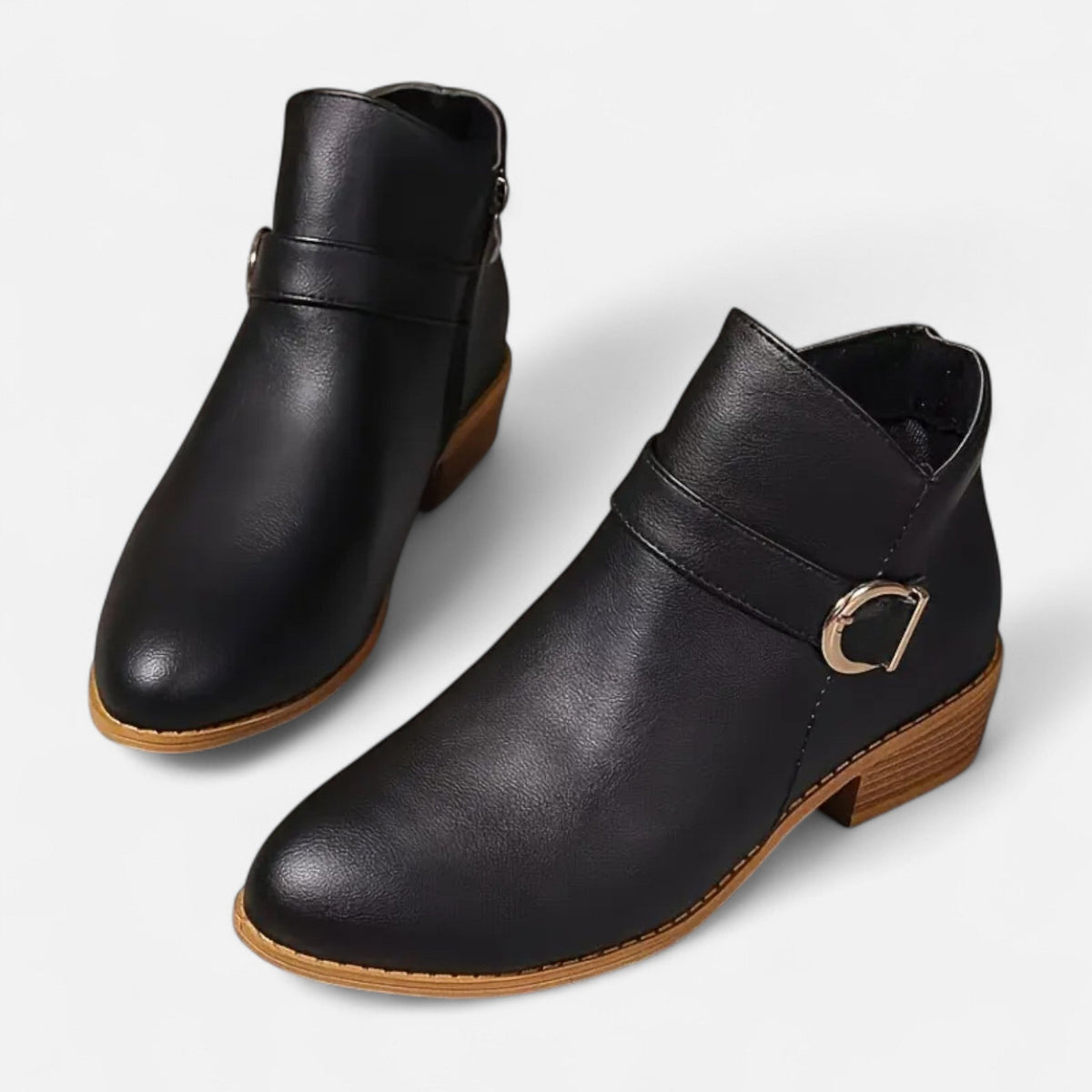 Women's Pointed-Toe Buckle Ankle Boot — Sleek Style 1