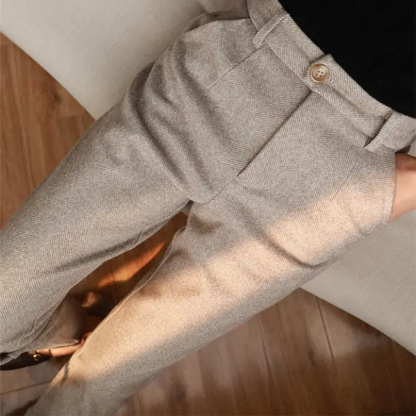 Harrow Herringbone Wool Trousers — Tailored Fit Men's Pants 10