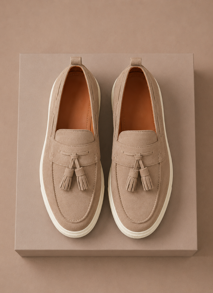 Men's Tassel Loafer Sneakers — Suede Casual Slip-On 4