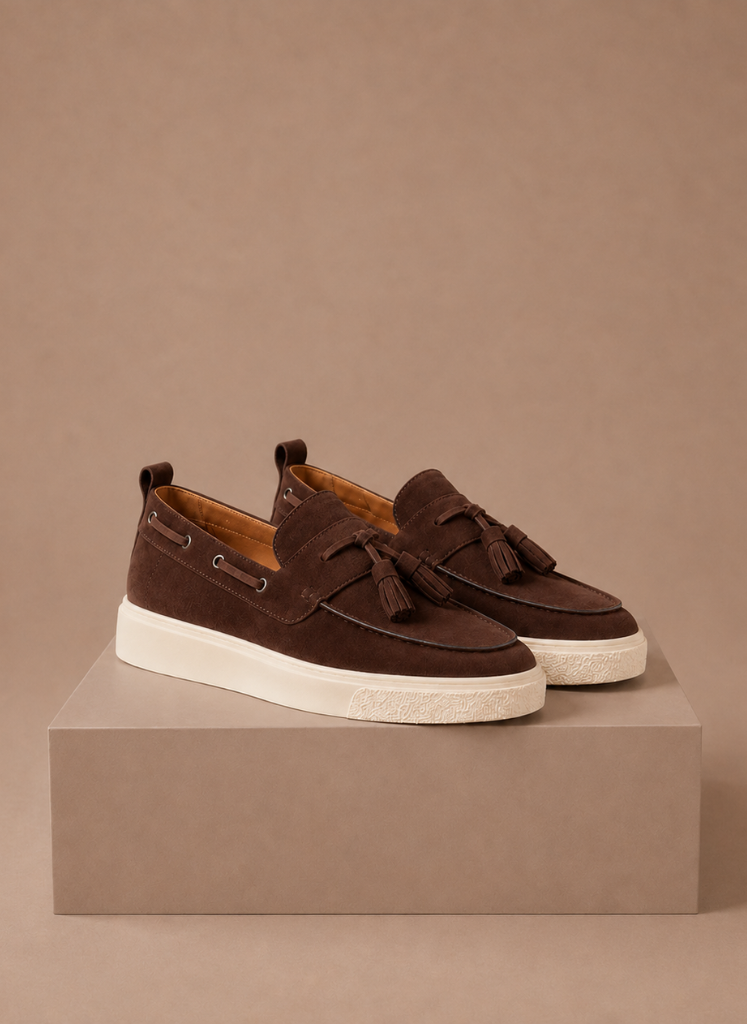 Men's Tassel Loafer Sneakers — Suede Casual Slip-On 6
