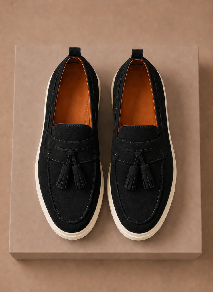 Men's Tassel Loafer Sneakers — Suede Casual Slip-On 14