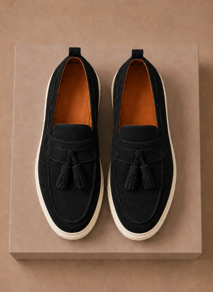 Men's Tassel Loafer Sneakers — Suede Casual Slip-On 14