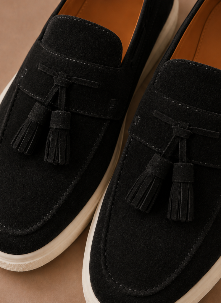 Men's Tassel Loafer Sneakers — Suede Casual Slip-On 16