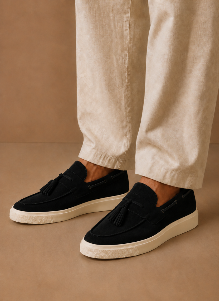 Men's Tassel Loafer Sneakers — Suede Casual Slip-On 13