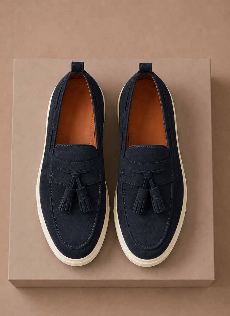 Men's Tassel Loafer Sneakers — Suede Casual Slip-On 8