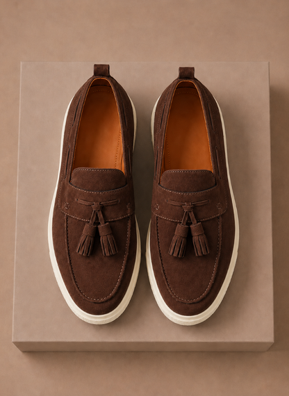 Men's Tassel Loafer Sneakers — Suede Casual Slip-On 11
