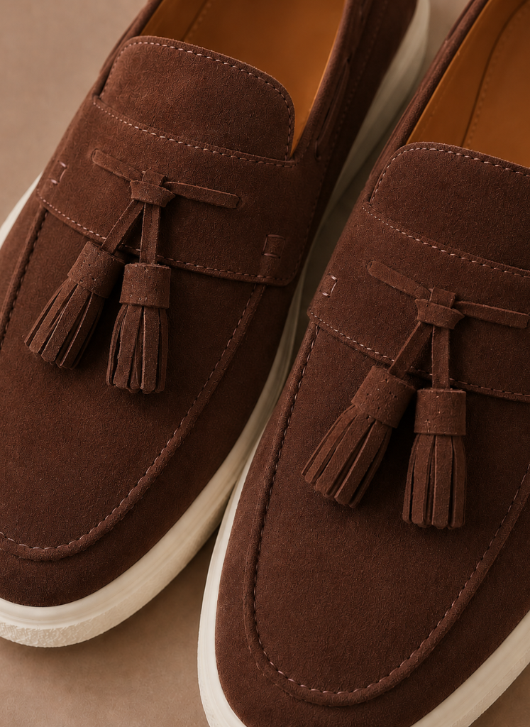 Men's Tassel Loafer Sneakers — Suede Casual Slip-On 12