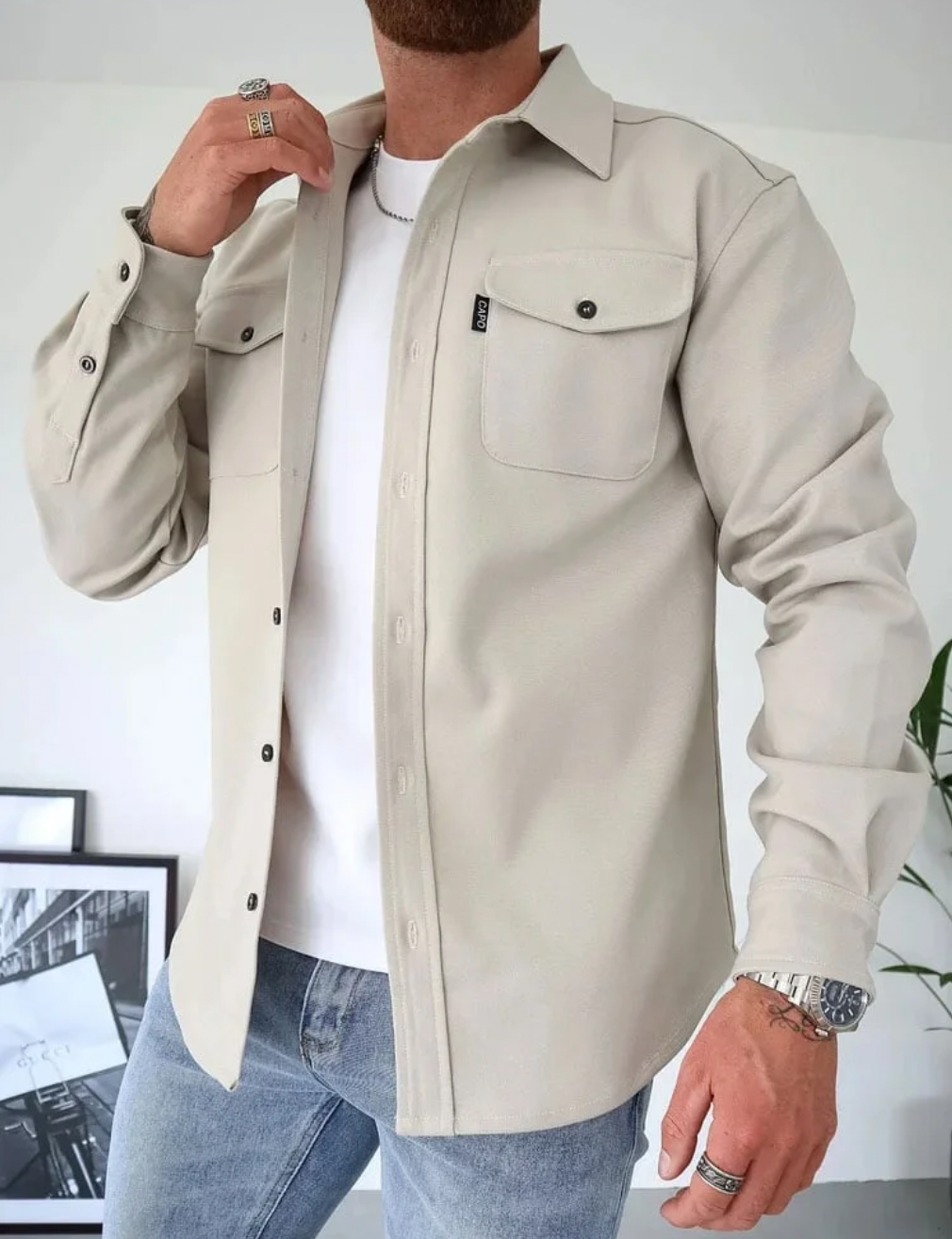 Men's Casual Shirt Jacket — Lightweight All-Season Overshirt 5
