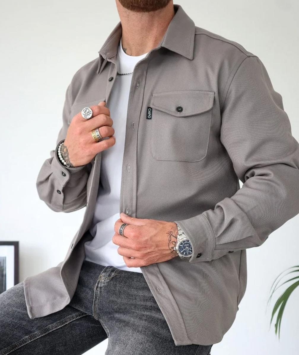 Men's Casual Shirt Jacket — Lightweight All-Season Overshirt 4