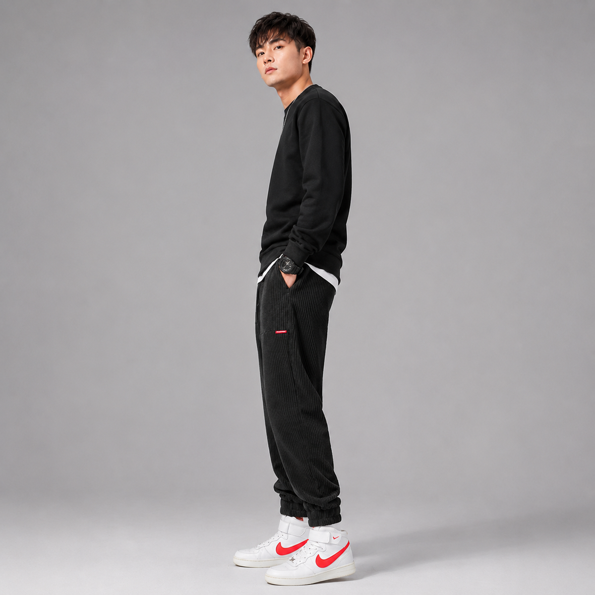 Men's Fleece-Lined Corduroy Joggers — Relaxed Tapered Fit 6