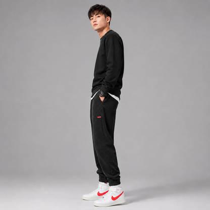 Men's Fleece-Lined Corduroy Joggers — Relaxed Tapered Fit 6
