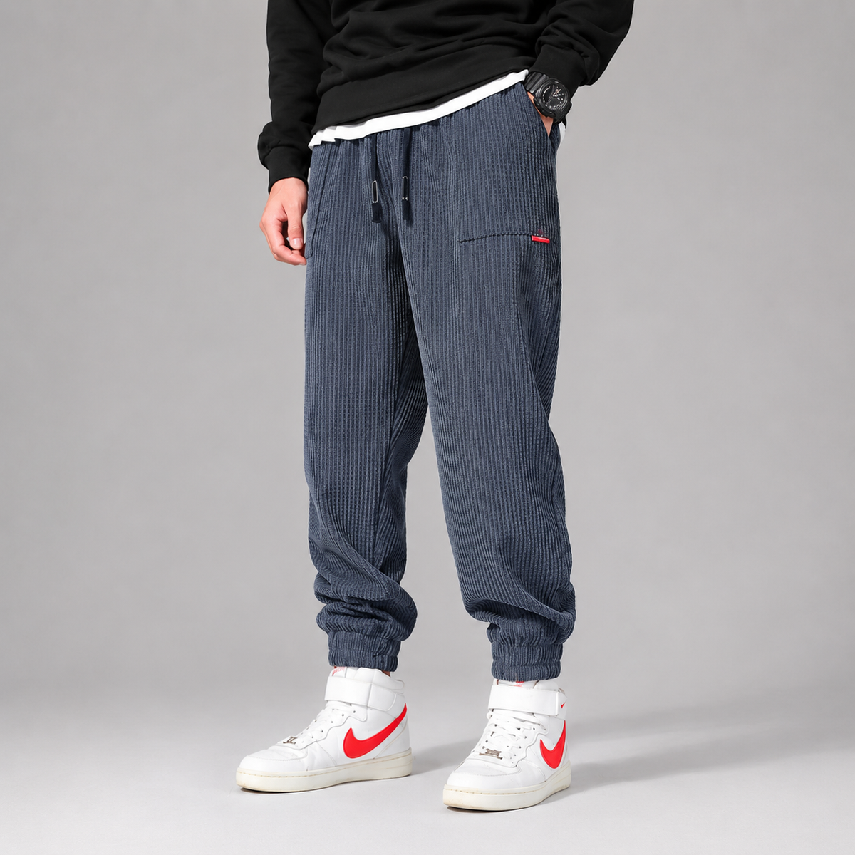 Men's Fleece-Lined Corduroy Joggers — Relaxed Tapered Fit 2