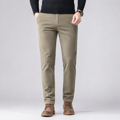 Men's Fleece-Lined Corduroy Trousers — Straight Leg Winter 3