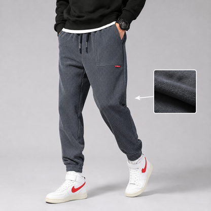 Men's Fleece-Lined Corduroy Joggers — Relaxed Tapered Fit 5