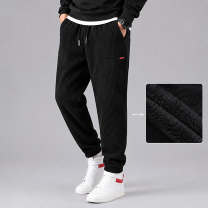 Men's Fleece-Lined Corduroy Joggers — Relaxed Tapered Fit 1