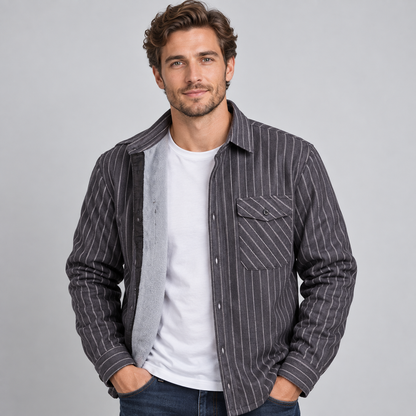 Men's Fleece-Lined Check Flannel Overshirt — Regular Fit 1