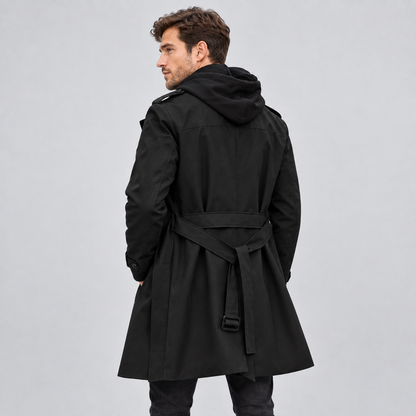Men's Double Breasted Tailored Trench Coat — Lined Fit 2