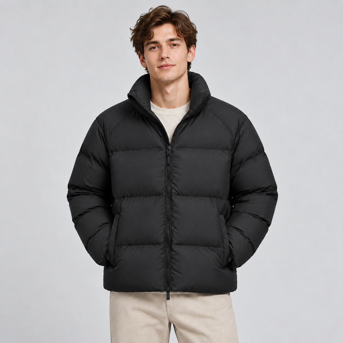 Unisex Lightweight Short Puffer Jacket — Insulated Winter Coat 4