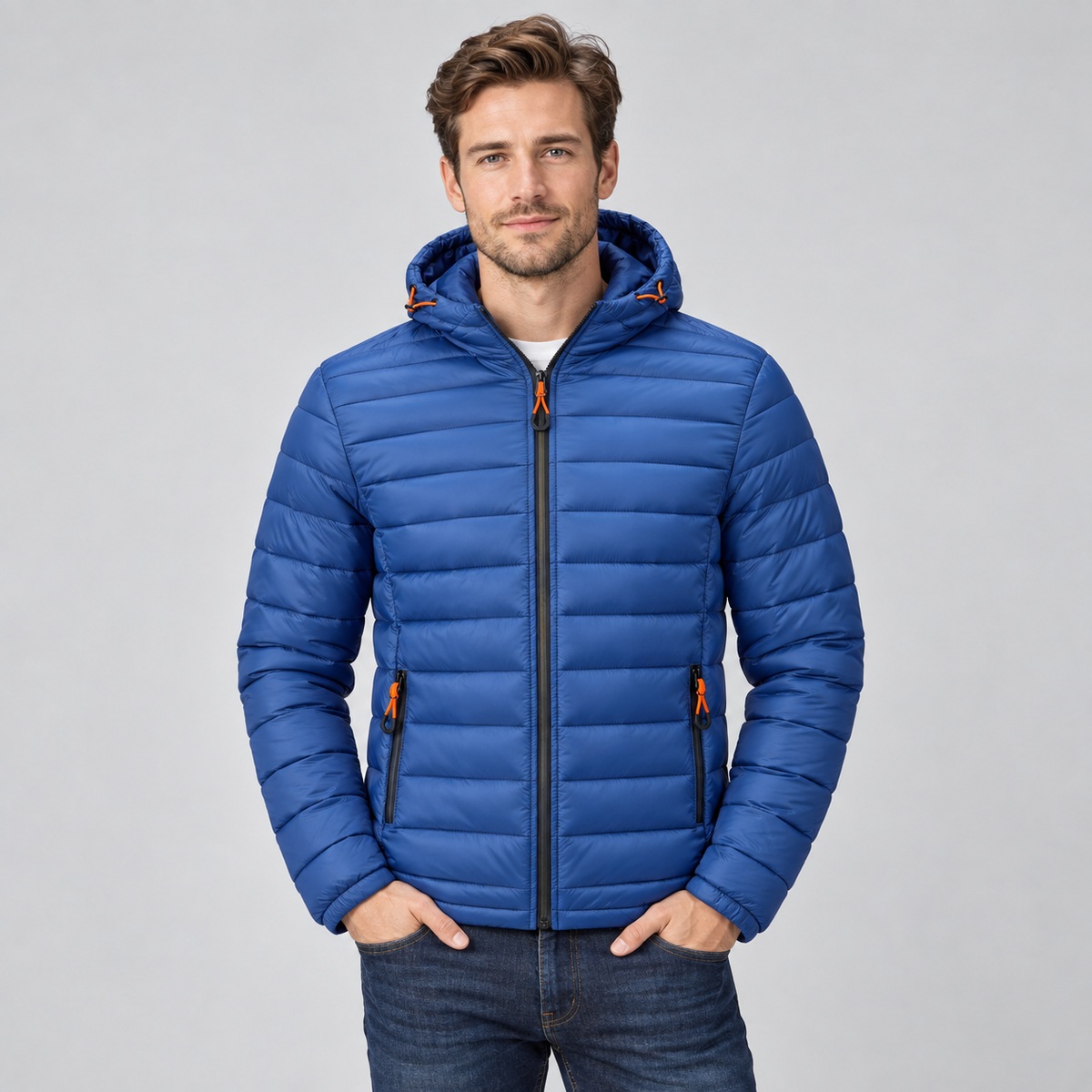 Men's Hooded Puffer Jacket — Lightweight Quilted Winter Coat 1