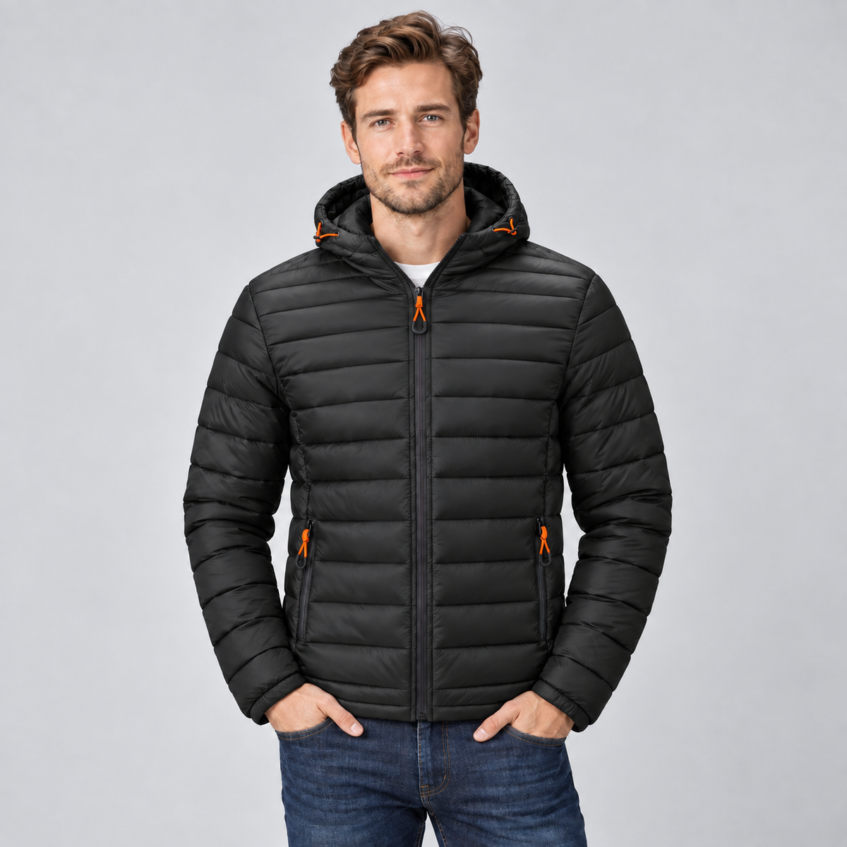 Men's Hooded Puffer Jacket — Lightweight Quilted Winter Coat 5