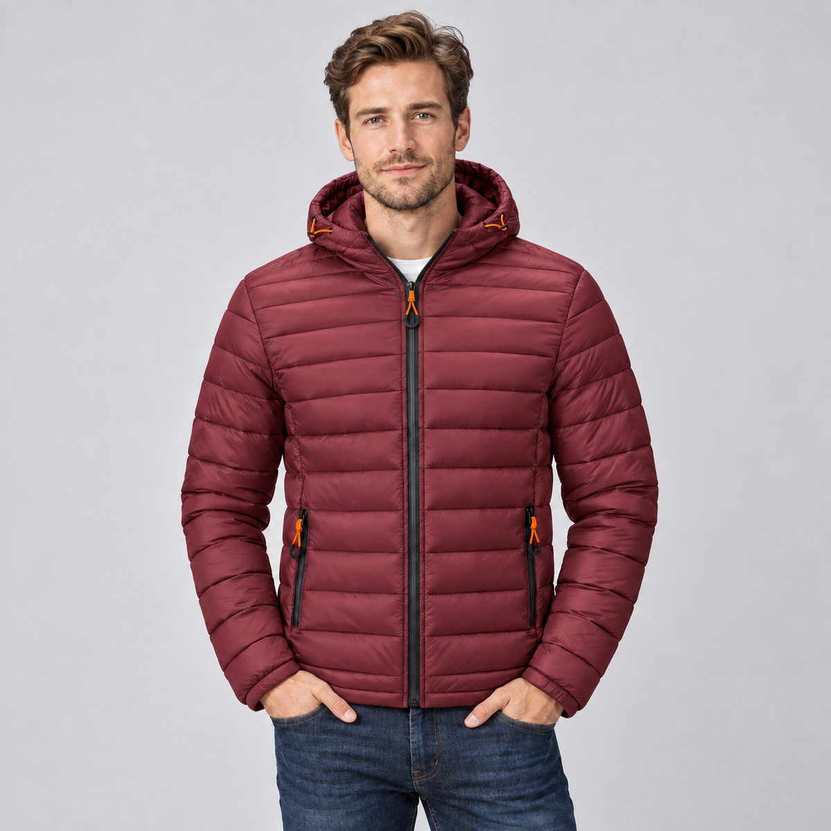Men's Hooded Puffer Jacket — Lightweight Quilted Winter Coat 4