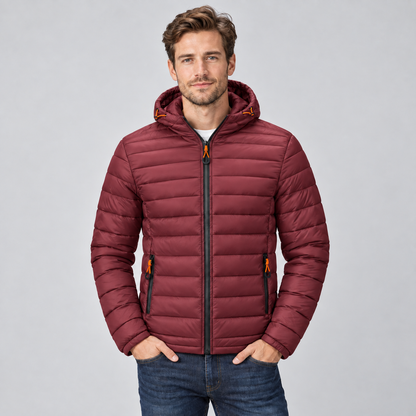 Men's Hooded Puffer Jacket — Lightweight Quilted Winter Coat 4