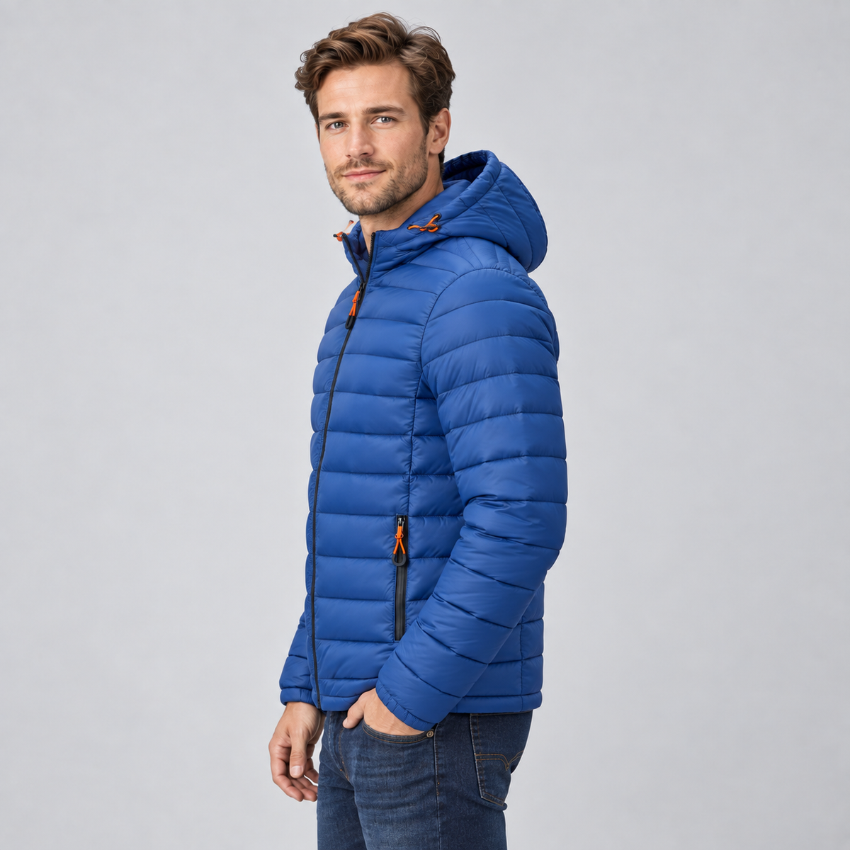 Men's Hooded Puffer Jacket — Lightweight Quilted Winter Coat 3