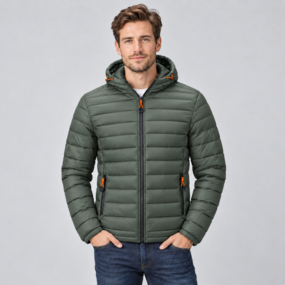 Men's Hooded Puffer Jacket — Lightweight Quilted Winter Coat 7