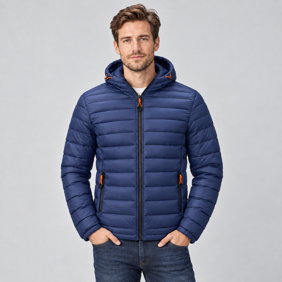 Men's Hooded Puffer Jacket — Lightweight Quilted Winter Coat 6