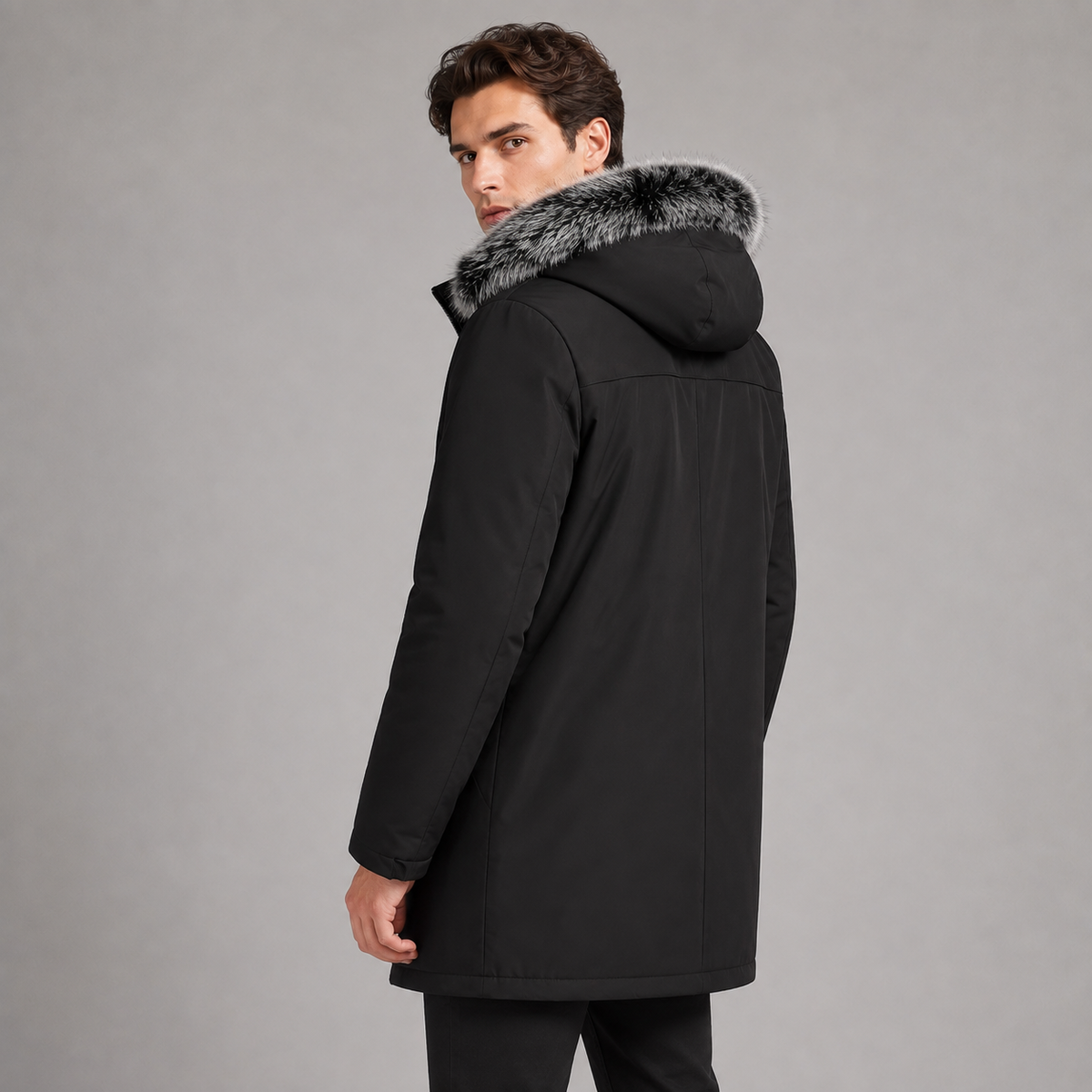 Men's Fleece-Lined Hooded Parka — Mid-Length Winter Coat 2