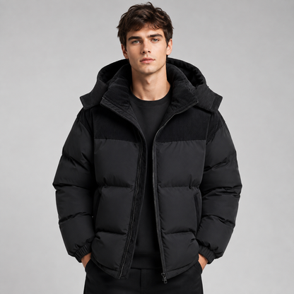 Men's Oversized Hooded Puffer Jacket — Thick Padded Winter Coat 1