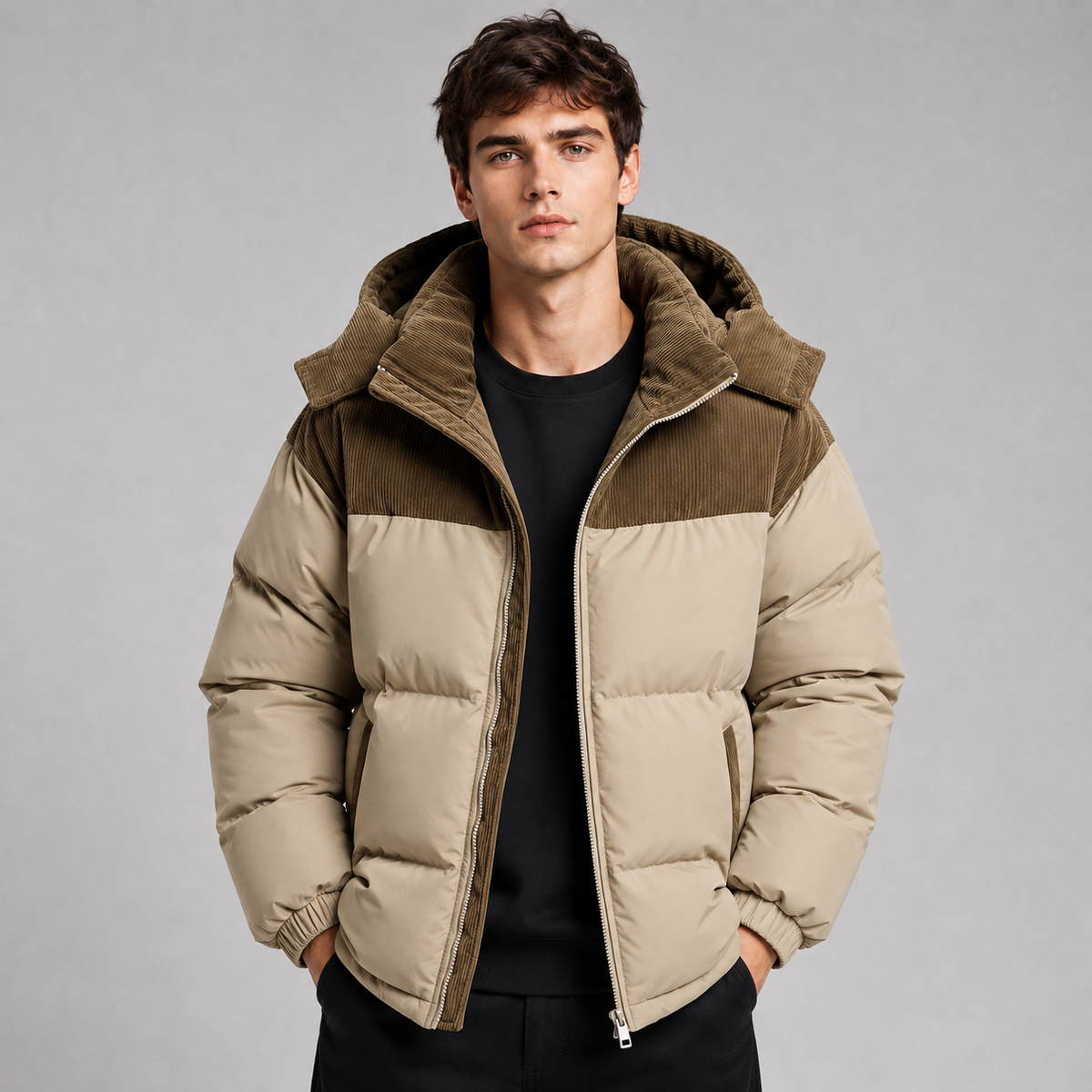 Men's Oversized Hooded Puffer Jacket — Thick Padded Winter Coat 4