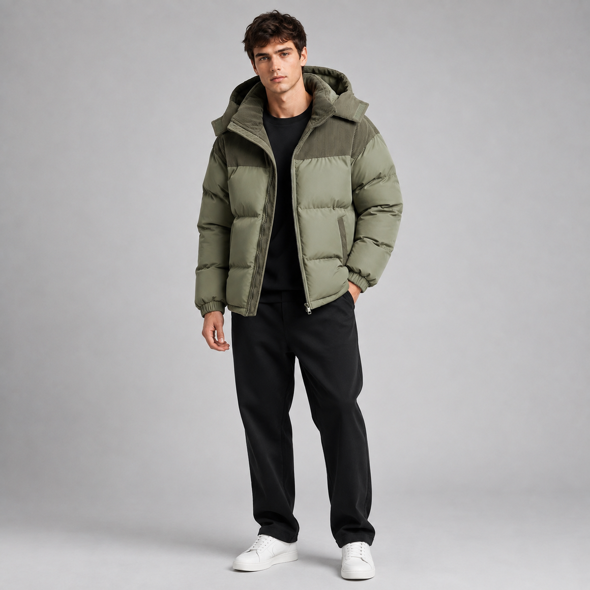 Men's Oversized Hooded Puffer Jacket — Thick Padded Winter Coat 7