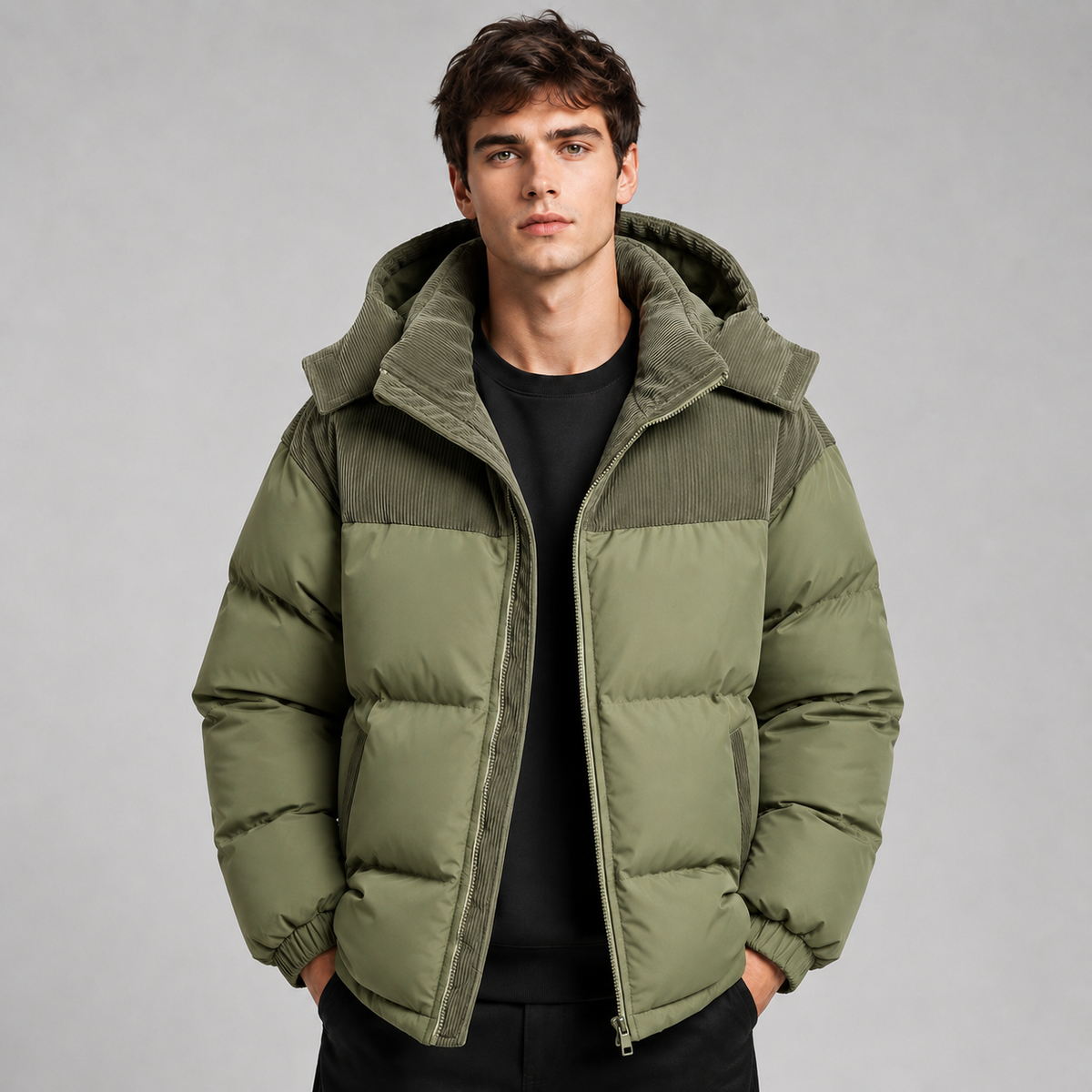 Men's Oversized Hooded Puffer Jacket — Thick Padded Winter Coat 6