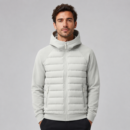 Men's Hooded Down Jacket — Quilted Panels, Lightweight Warmth 3