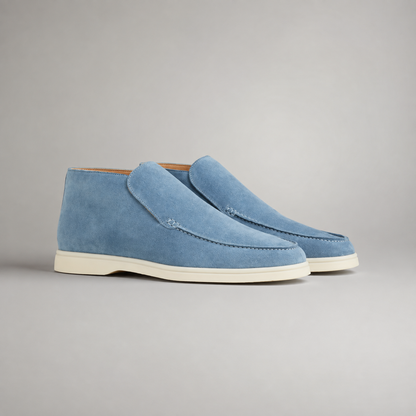 Men's Suede-Look Slip-On Ankle Boots — Contrast Sole 7
