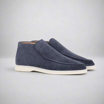 Men's Suede-Look Slip-On Ankle Boots — Contrast Sole 4