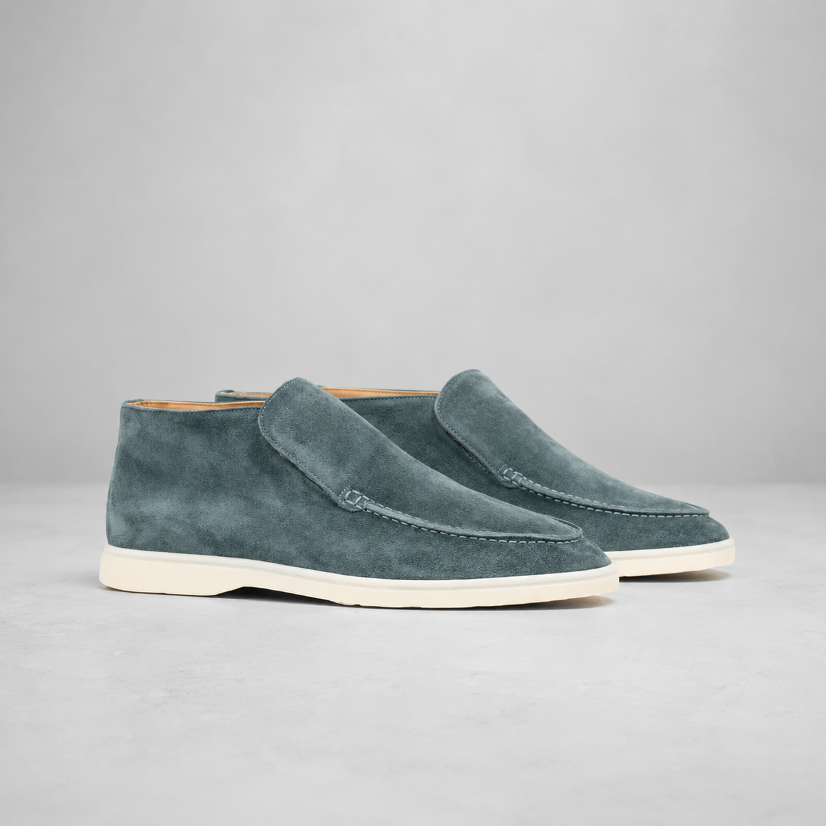 Men's Suede-Look Slip-On Ankle Boots — Contrast Sole 6