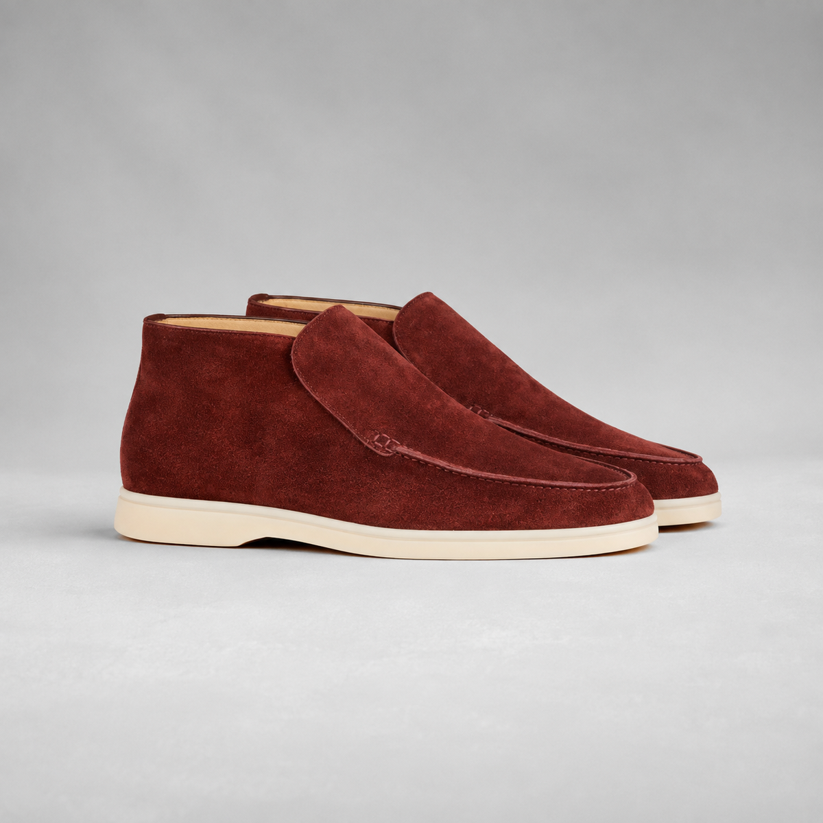 Men's Suede-Look Slip-On Ankle Boots — Contrast Sole 10