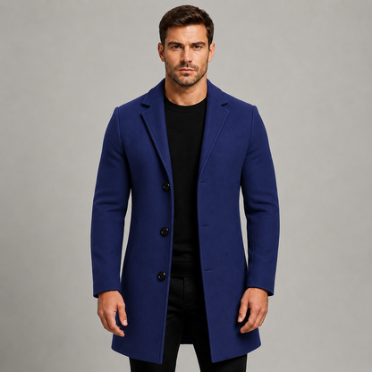 Men's Tailored Longline Overcoat — Single-Breasted Notch Lapel 6
