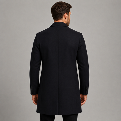 Men's Tailored Longline Overcoat — Single-Breasted Notch Lapel 2