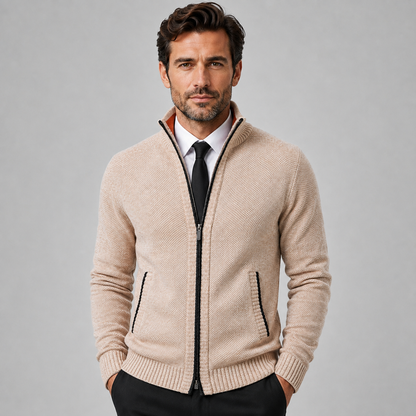Men's Fleece Zip-Up Cardigan — Stand Collar Full Zip 9