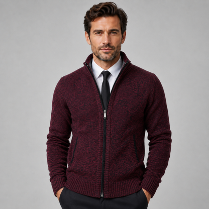 Men's Fleece Zip-Up Cardigan — Stand Collar Full Zip 6